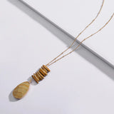 Opal Labradorite Stack Stone Pendant Necklaces for Women