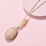 Opal Labradorite Stack Stone Pendant Necklaces for Women