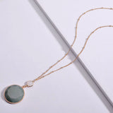 Natural Amazonite Labradorite Stone Pendant Necklace Women