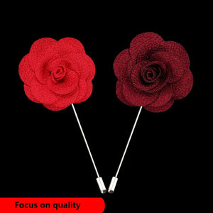 HUISHI Lapel Brooch 23 Flower Camellia Corsage Suit Men's Decorative Jewelry