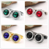 HUISHI Gemstone Cufflinks For Men Wedding Bussiness Party Shirt Suit Gift