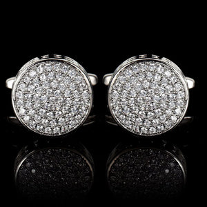 Red Rhinestone Cufflinks For Men French Shirt Sleeves Cufflink Gift