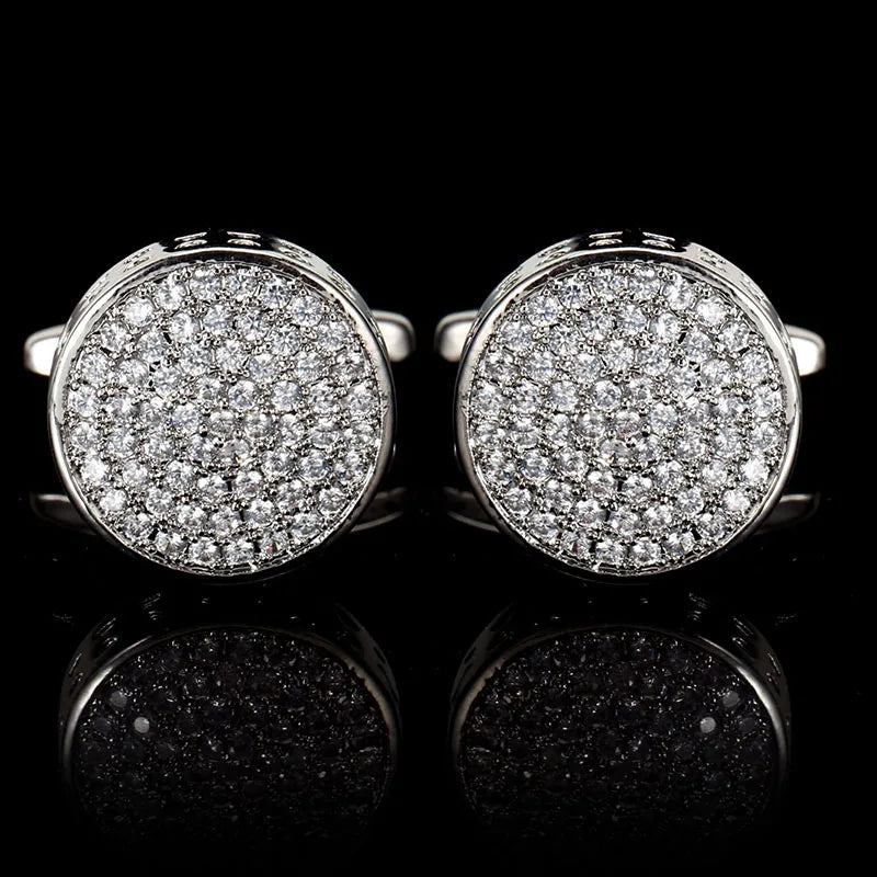 Red Rhinestone Cufflinks For Men French Shirt Sleeves Cufflink Gift