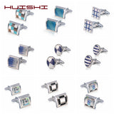 HUISHI Mens Wedding Cufflinks Shell Button High Wedding