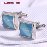 HUISHI Mens Wedding Cufflinks Shell Button High Wedding