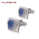 HUISHI Mens Wedding Cufflinks Shell Button High Wedding