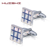 HUISHI Mens Wedding Cufflinks Shell Button High Wedding