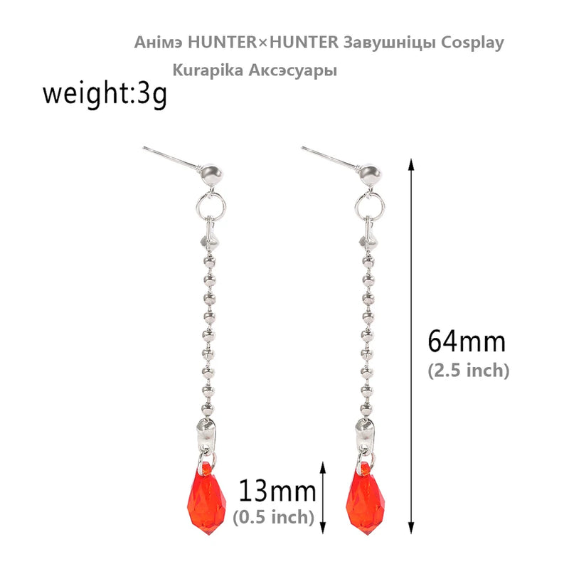 HUNTER X HUNTER Hisoka Poker Earring Stud Ear clip Jewelry Gift