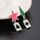 HUNTER X HUNTER Hisoka Poker Earring Stud Ear clip Jewelry Gift