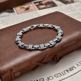 HX China-Chic Bracelet Male Carved Leaf Pattern Jewelry