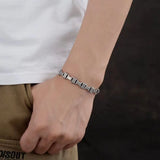 HX China-Chic Bracelet Male Carved Leaf Pattern Jewelry