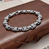 HX China-Chic Bracelet Male Carved Leaf Pattern Jewelry