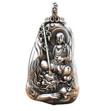 HX Earth Buddha Pendant Necklace Silver Life Buddha Pendant for Women