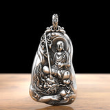 HX Earth Buddha Pendant Necklace Silver Life Buddha Pendant for Women