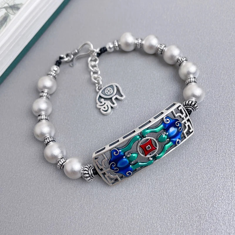 HX Fu In Front of the Eyes Bracelet Retro Style Personality Hand Jewelry