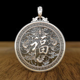 HX Fu Shou Shuangzhi Pendant Round Fu Zi Shou Gift Card Necklace