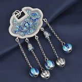 HX Guochao Ruyi Lock Tassel Pendant Sweater Necklace