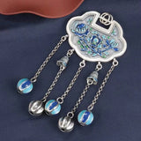 HX Guochao Ruyi Lock Tassel Pendant Sweater Necklace
