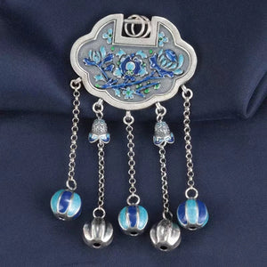 HX Guochao Ruyi Lock Tassel Pendant Sweater Necklace