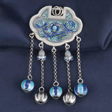 HX Guochao Ruyi Lock Tassel Pendant Sweater Necklace