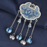 HX Guochao Ruyi Lock Tassel Pendant Sweater Necklace