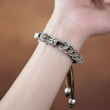 HX Retro Five Emperors Money Pixiu Bracelet Hand-woven Copper Coin Bracelet
