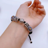 HX Retro Five Emperors Money Pixiu Bracelet Hand-woven Copper Coin Bracelet