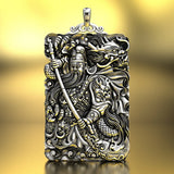 HX Guochao Wu God of Wealth Guan Gong Pendant Necklace Men's Retro Accessory