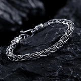 HX Bracelet Men's Braided Keel Peace Pattern Retro Punk Jewelry