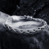 HX Bracelet Men's Braided Keel Peace Pattern Retro Punk Jewelry