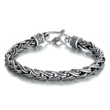 HX Bracelet Men's Braided Keel Peace Pattern Retro Punk Jewelry