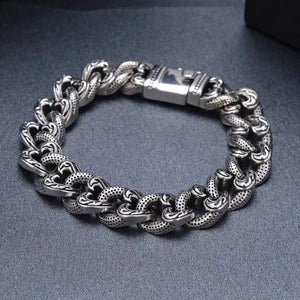 Rattan Pattern Hip-hop Bracelet Men Domineering Personality Wide Chain