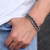 Rattan Pattern Hip-hop Bracelet Men Domineering Personality Wide Chain