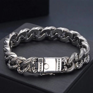 Rattan Pattern Hip-hop Bracelet Men Domineering Personality Wide Chain