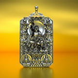 HX Oriental Great Sun Tathagata Buddha Pendant Men's Silver Necklace
