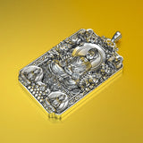 HX Oriental Great Sun Tathagata Buddha Pendant Men's Silver Necklace