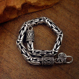 HX Silver Peace Pattern Bracelet Men Women Retro Couple Accessories