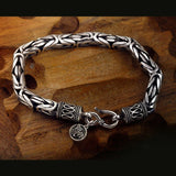 HX Silver Peace Pattern Bracelet Men Women Retro Couple Accessories
