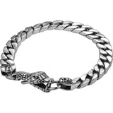 HX Silver Retro Cuban Chain Bracelet Men's Personality