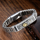 HX Silver Bracelet Men Wealth Beads Ins Personality Jewelry