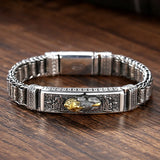 HX Silver Bracelet Men Wealth Beads Ins Personality Jewelry
