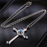 Feather Turquoise Cross Silver Necklace Sweater Chain Star Pendant