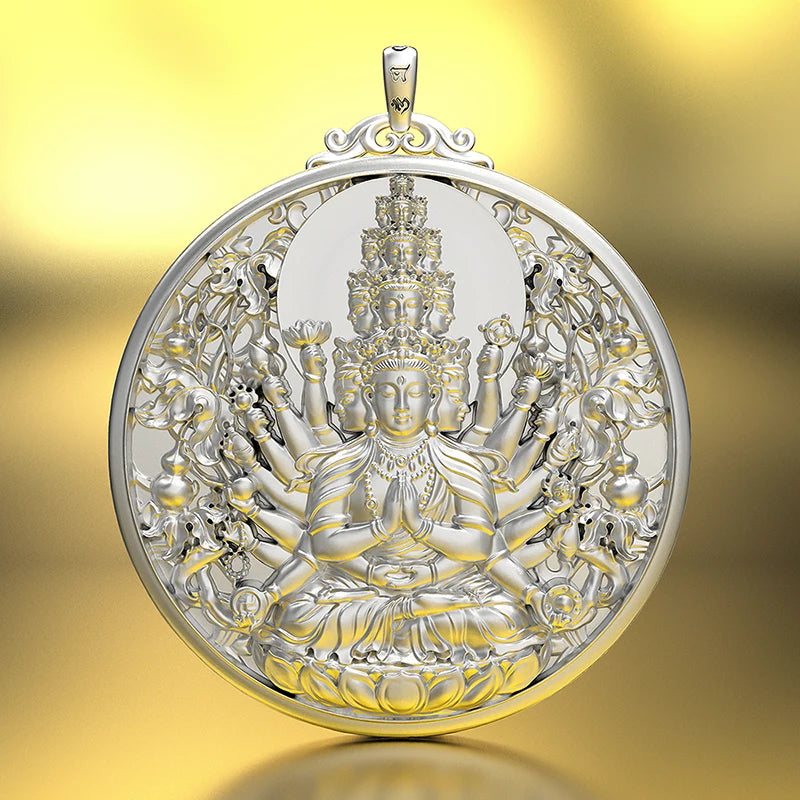 Thousand Hands Guanyin Pendant Retro Necklace for Men and Women