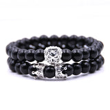 Copper Lion Head CZ Crown Bracelet for Men