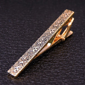 HYX Classic Tie Clip High Enamel Engrave Pattern Necktie Bar