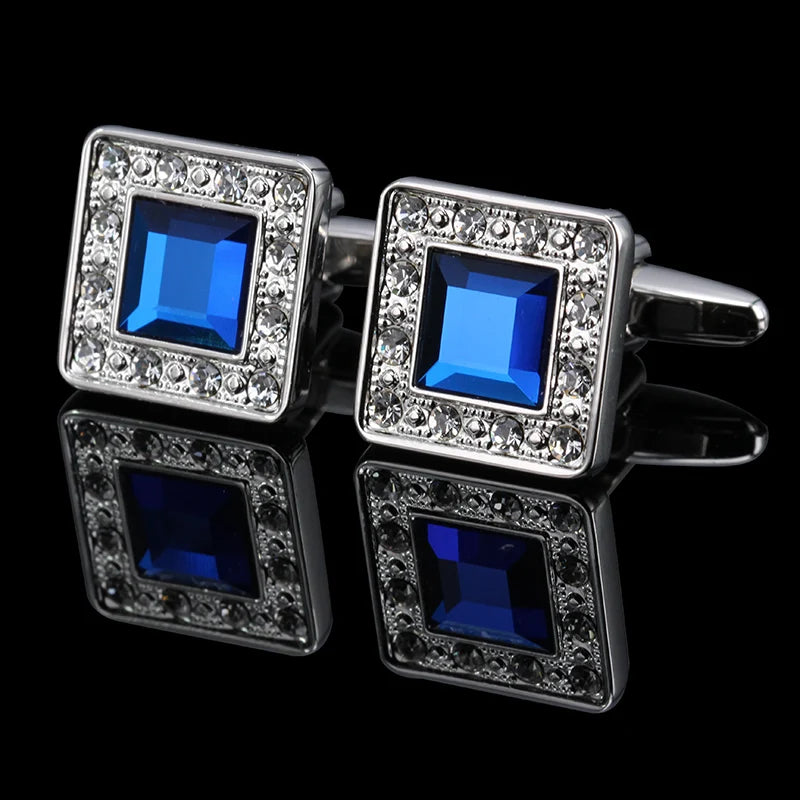 HYX Enamel cufflinks French Crystal shirt cufflinks French Shirt Men Jewelry