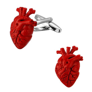 HYX Heart Copper Cuff-Buttons Shirt Cufflinks For Mens