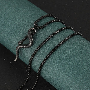 Gothic Snake Pendant Stainless Steel Necklace