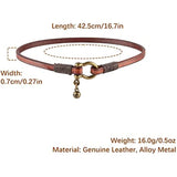Women's Retro Style Leather Cuff Bracelet with Small Bells