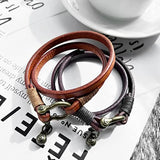 Women's Retro Style Leather Cuff Bracelet with Small Bells